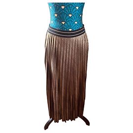 Autre Marque 24MARELLE Gold Pleated Maxi Skirt Golden