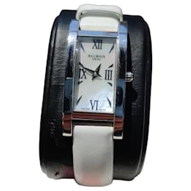Reloj Rectangular Pierre Balmain Blanco Blanco Hardware de plata