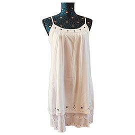 Autre Marque E-CODE White Eyelet Detail Mini Dress White