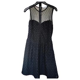 Red Valentino schwarzes Spitzen-Skaterkleid Schwarz