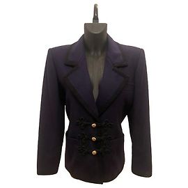 Yves Saint Laurent Wool Violet Short Coat Other