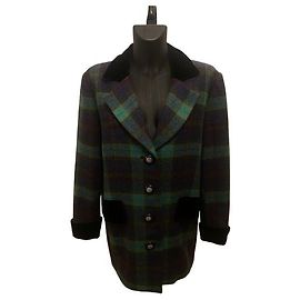 Grüner Tartan-Mantel Yves Saint Laurent Andere