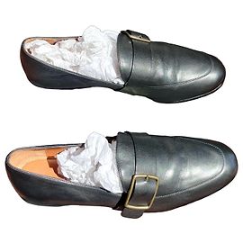 Ba&sh Mocassins en cuir noir avec boucle dorée Noir Doré