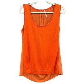 Top Guess de malha e chiffon laranja Laranja