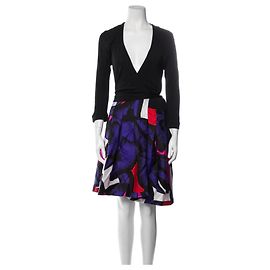 Diane von Furstenberg Jewel Wickelkleid Schwarz Pink Weiß Rot Blau