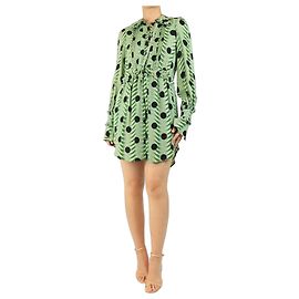 Paco Rabanne Abito camicia stampato verde - taglia UK 8 Verde