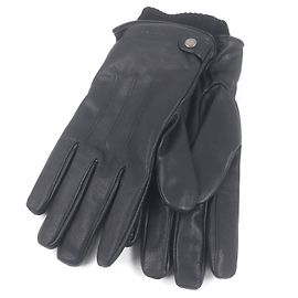 COACH F54183 Wool Leather Gloves Black