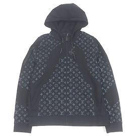 Sweat à capuche Louis Vuitton LV 2054 Hybrid Zip-Through Monogram Noir