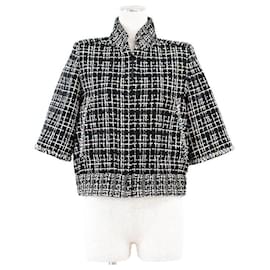 Giacca corta in misto seta e tweed CHANEL Nero Multicolore