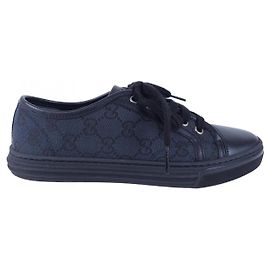 Baskets Gucci en cuir noir Noir