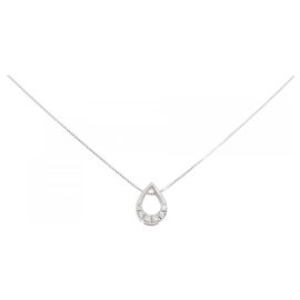 Autre Marque Pt900 Pt850 Diamond Necklace Silvery