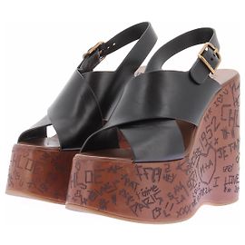 Chloé Saltos plataforma em couro Preto