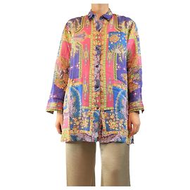 Etro Camicia con stampa floreale blu - taglia UK 10 Blu