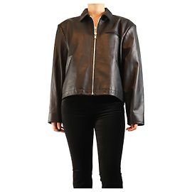 Magda Butrym Black leather jacket - size UK 8 Black