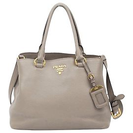 Prada Sac en cuir Vitello gris Gris