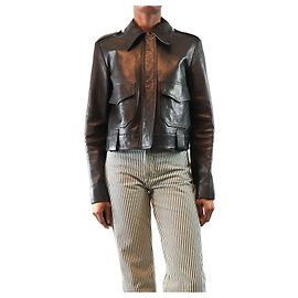 Khaite Black leather lambskin jacket - size UK 10 Black