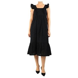 Ba&Sh Robe midi en broderie noire - taille M Autre
