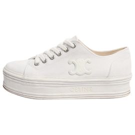 Céline Baskets basses en toile Jane blanches - taille EU 35 Blanc