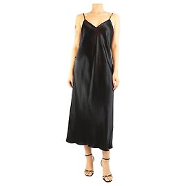 Vince Robe nuisette en satin noir - taille L Noir