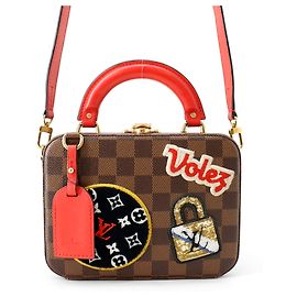 Bolsa Louis Vuitton Damier Ebene Marrom Vermelho