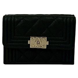 Cartera tríptico Chanel Boy Chanel Coco Mark Negro