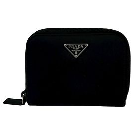 Prada Triangle Logo Bi-fold Wallet Black