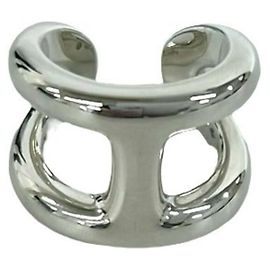 Hermès HERMES Osmos GM Sterling Silver Ring Silvery