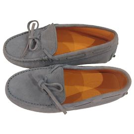 Tod's Blue Suede Gommino Loafers Blue