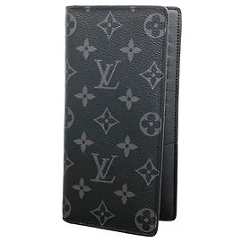 Portafoglio lungo Louis Vuitton Monogram Eclipse Nero
