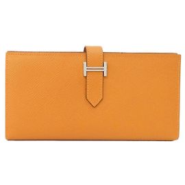 Hermès Hermes Bearn Soufflé Wallet in Orange Epsom Leather Orange
