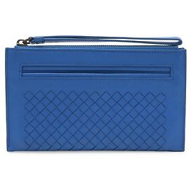 Pochette Bottega Veneta Intrecciato Bleu