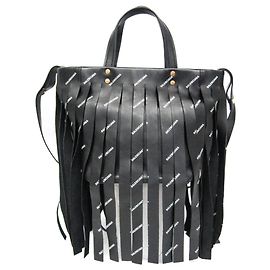 Balenciaga Laundry Cabas XS Fringe Handbag Black
