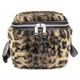 Céline Borsa a Spalla Celine Fluffy Box Leopard Nero Beige
