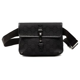 Gucci Black GG Canvas Jackie Belt Bag Black