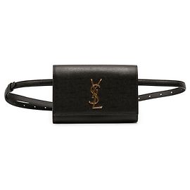 Borsa a tracolla Kate in pelle grain de poudre nera Saint Laurent Nero
