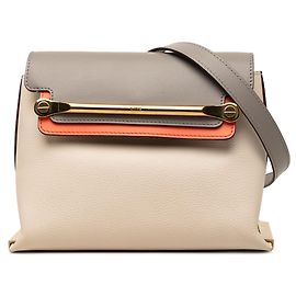 Chloé Borsa a tracolla Clare in pelle tricolore beige Small Beige