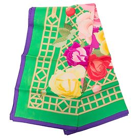 Sciarpa in seta Hermès Green Roseraie 90 Verde