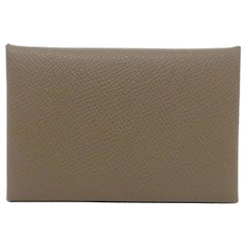 Hermès Calvi Visitenkartenetui Hermes Beige Taupe