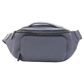 Louis Vuitton Monogram Shadow Rush Shoulder Bag Black Blue Navy blue