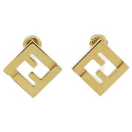 Fendi 8AK320 B08 Gold Stud Earrings Golden