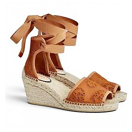 Gucci Espadrilles con zeppa e lacci Marrone