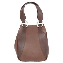Bulgari Bolsa de couro marrom Bvlgari Marrom