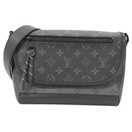 Louis Vuitton Monogram Eclipse Reverse Pulse Messenger Bag Black Grey Monogram