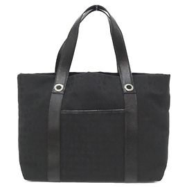 Bulgari Bolsa Bvlgari preta de couro e lona Preto
