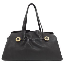 Bulgari Bolsa de ombro em couro marrom escuro Bvlgari Castanho escuro