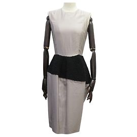 YVES SAINT LAURENT 209522 DRAPEE 2008 SEIDENKLEID GRAU & SCHWARZ 36 S Andere