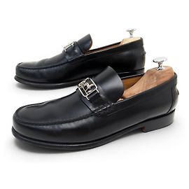 Hermès HERMES TENOR H202923 LOAFER 43 SCHWARZ LEDER Schwarz