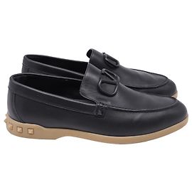 Valentino Garavani Mocassini Valentino Leisure Flows in pelle nera Nero