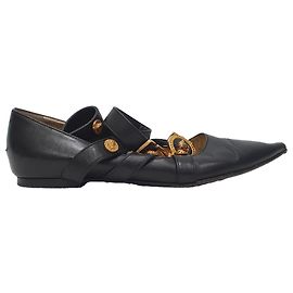 Sapatilhas Versace Tribute Logo em couro preto Preto