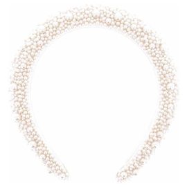 Jennifer Behr Diadema de perlas blancas Blanco